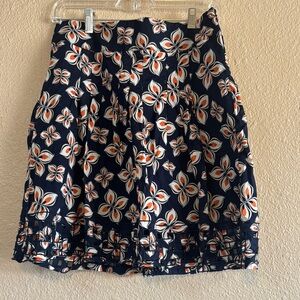 Ann Taylor A-Line Orange and White Resort Mini Skirt